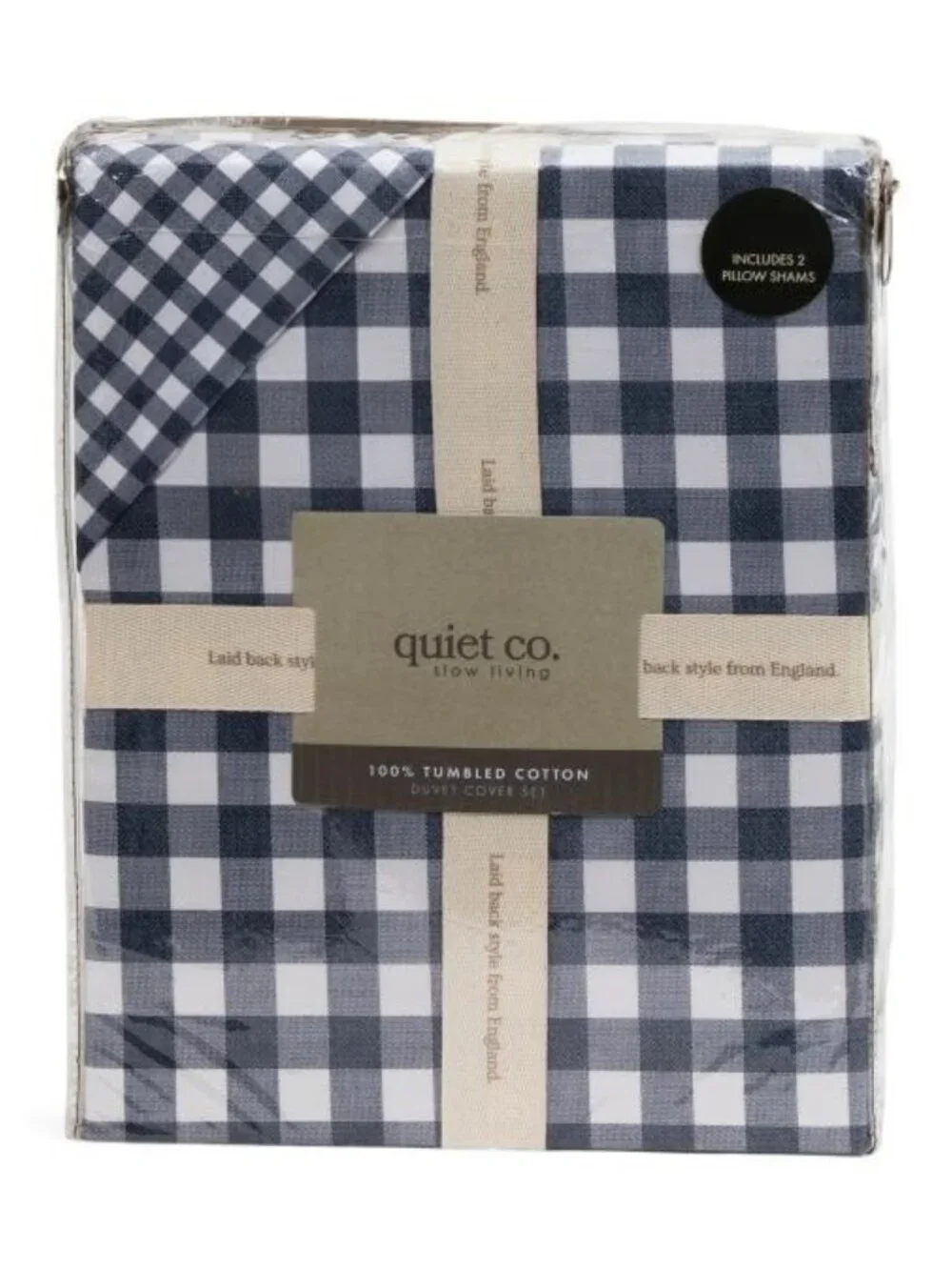 QUIET CO Cotton Gingham Duvet Set
